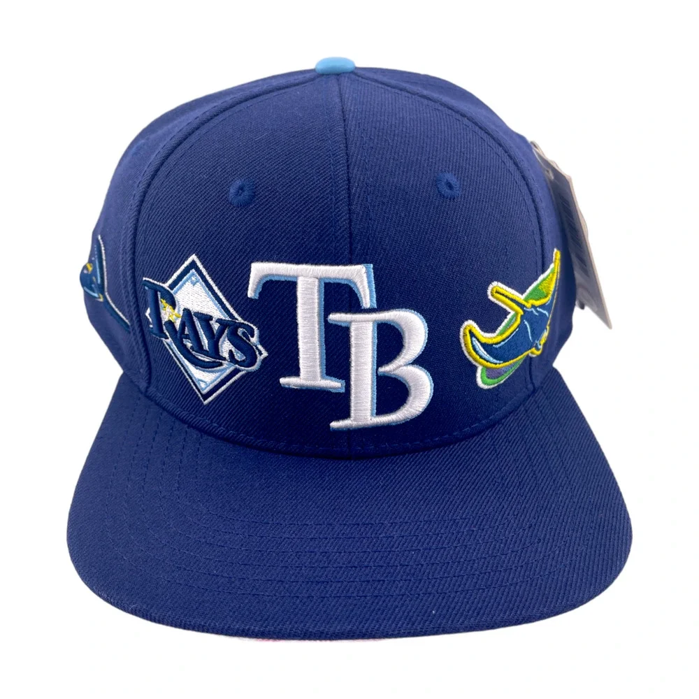 Pro Standard Tampa Bay Rays Double Front Logo Side Patch‎ Navy Blue Snapback Hat
